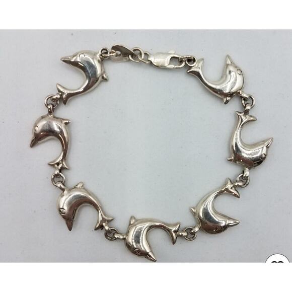 Sterling Silver Dolphin Bracelet - Picture 1 of 6